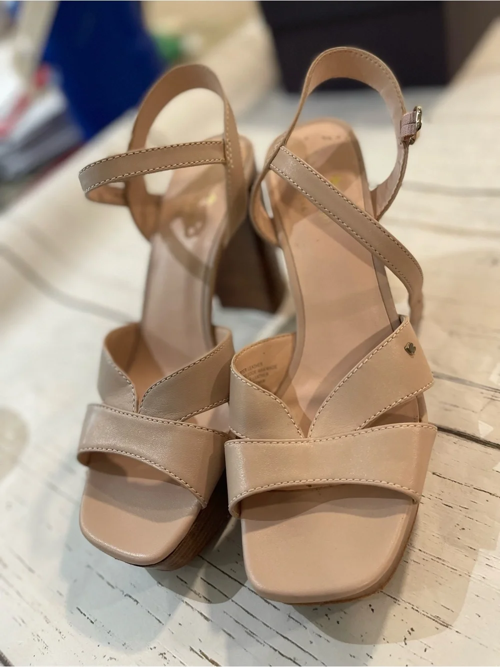Kate Spade New York Nude Blush Platform Block Heel Sandals